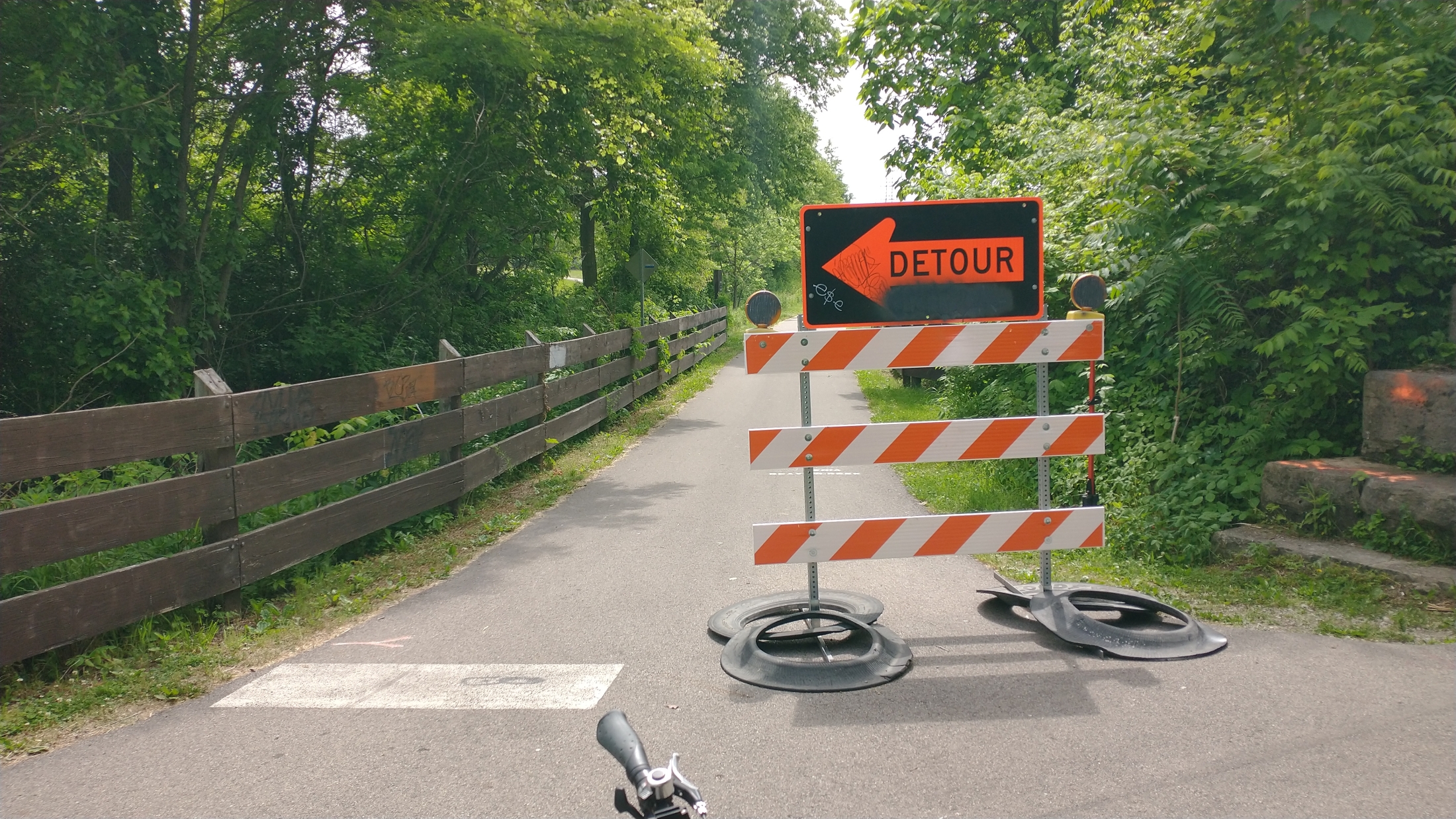 At the intersection of Creekside and Iron Horse Trails