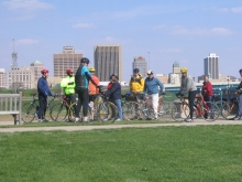 Cycling through downtown Dayton.